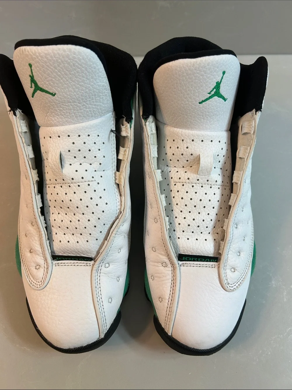 Jordan White and Green Men's Athletic Basketball Shoes